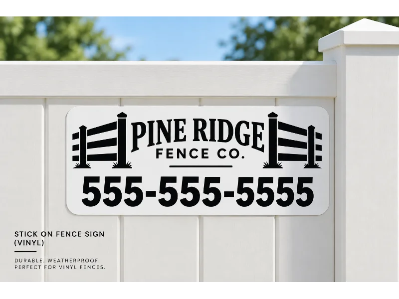 Stick on Fence Signs