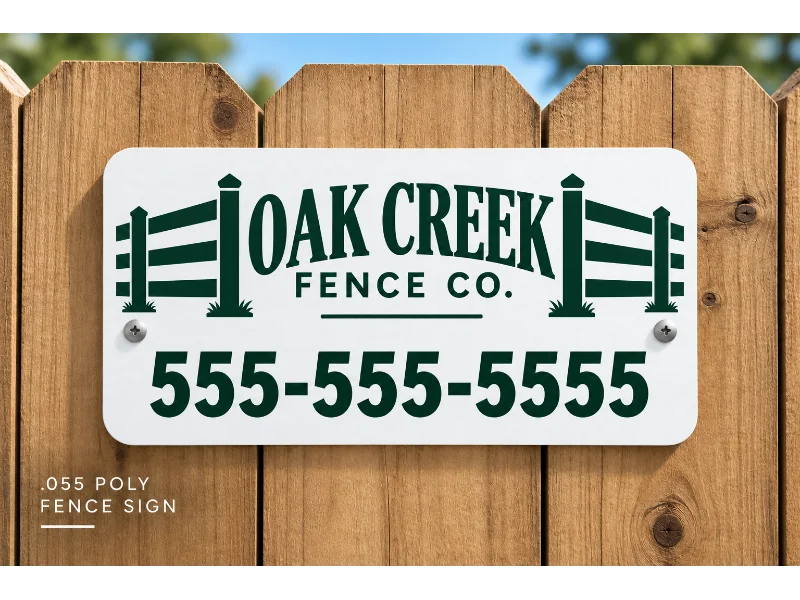 .055 Polyethylene Fence Signs